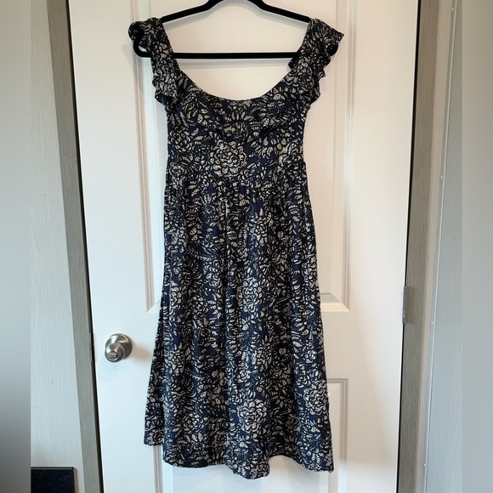 Apiece Apart Women’s old money Silk Blend Smocked MIDI Dress Printed Size 2